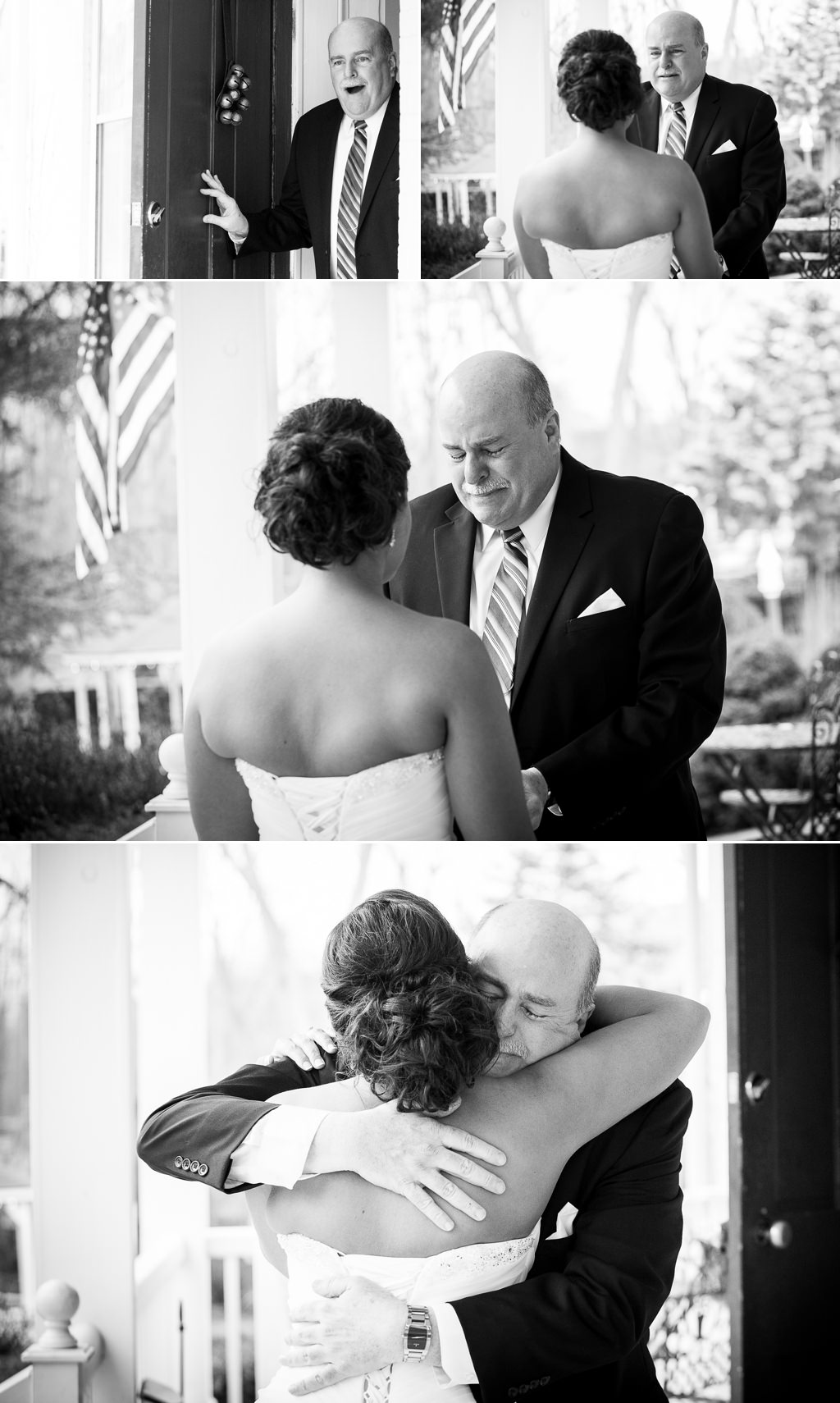 father daughter first look wedding photos