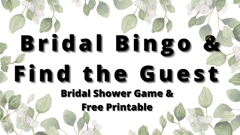Bridal Shower Bingo Game Printable