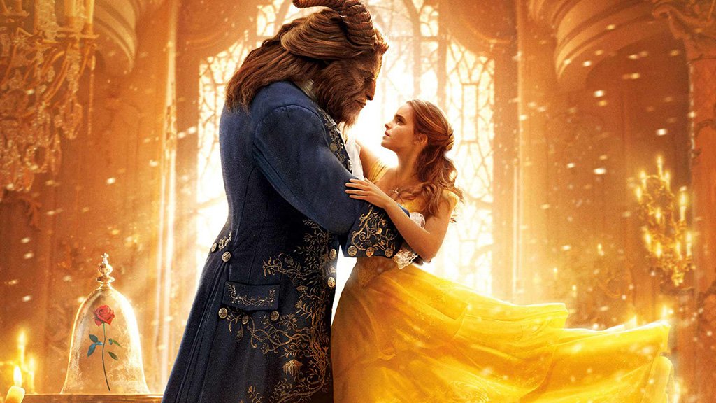 A ballroom dancing photo from the movie beauty and the beast. This photo is for a post about bridal shower games like Disney Love Songs