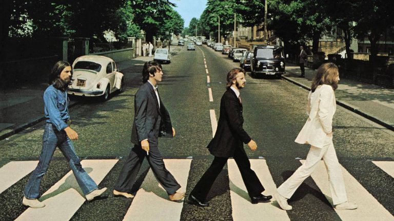The Beatles Abbey Road photo. Shows the band walking accross the street. I am using this photo as the cover photo fro my post on the best wedding songs by The Beatles