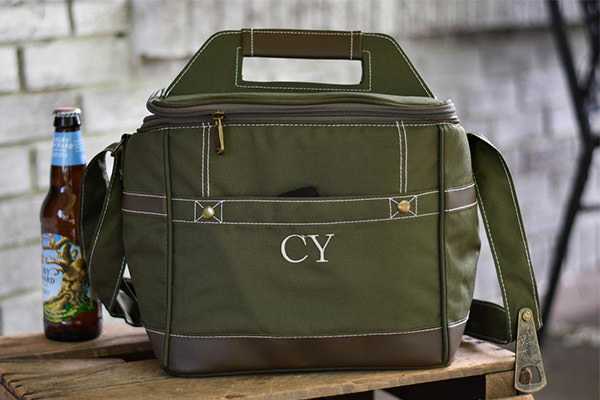 A green beer cooler gift for groomsmen