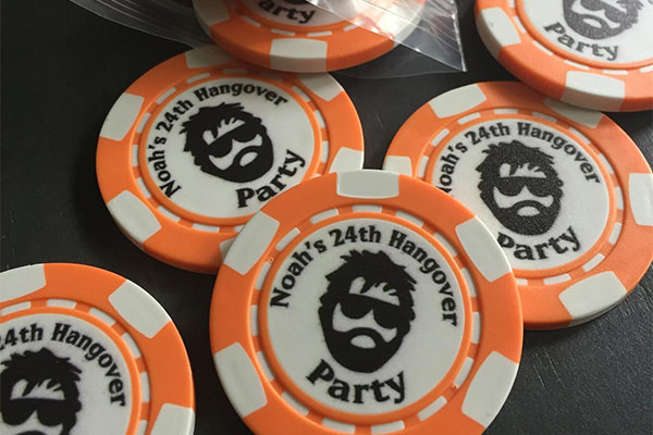 orange poker chips