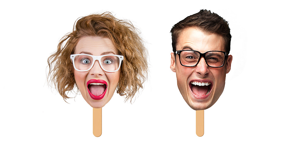 funny masks of big heads make for the perfect bridal party entrance ideas for the wedding reception.