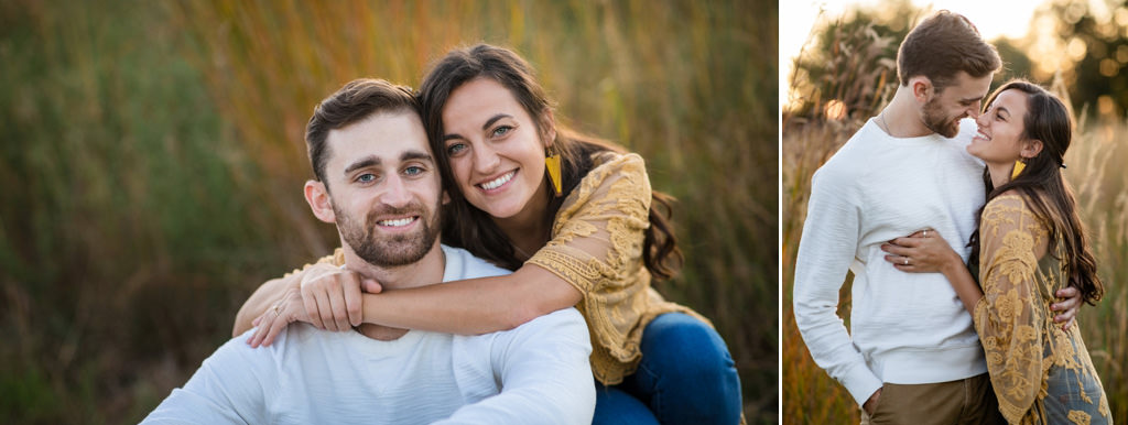 A couple posing just after getting engaged. This is for the article about captions and quotes for instagram photos.