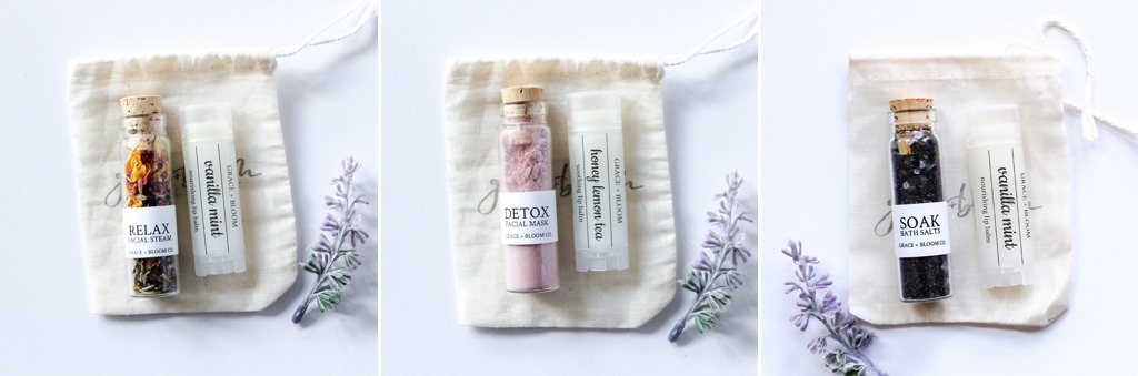 A mini spa gift set sitting on a table