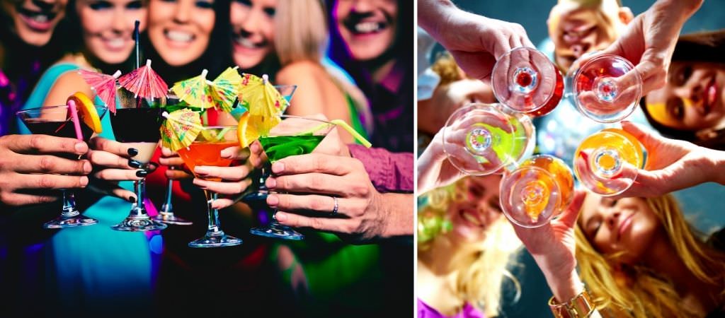 A group of girls toasting at a bridal shower. This is for the article best bridal shower songs