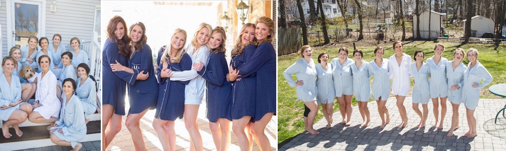 bridesmaids wearing modal button down shirts