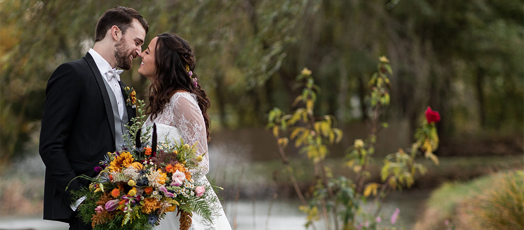A bride and groom kissing. This is for the wedding jeopardy game article