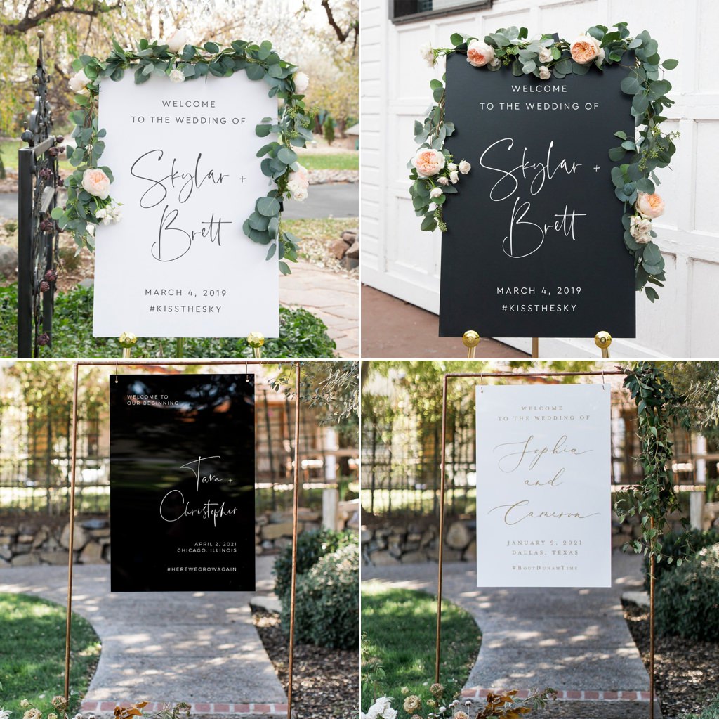 wedding welcome signs for ceremony and reception