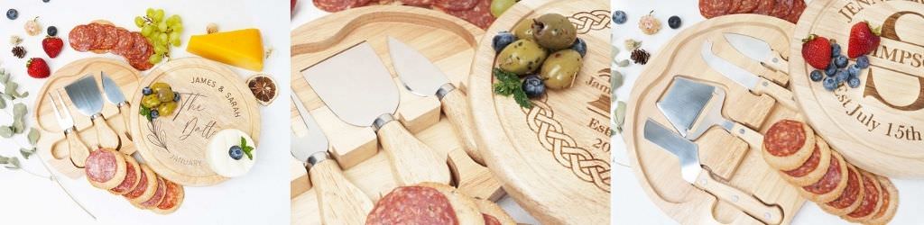 A close up photo of a personalized cheese board.