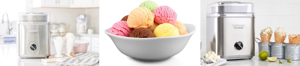 A photo of ice cream and an ice cream maker.
