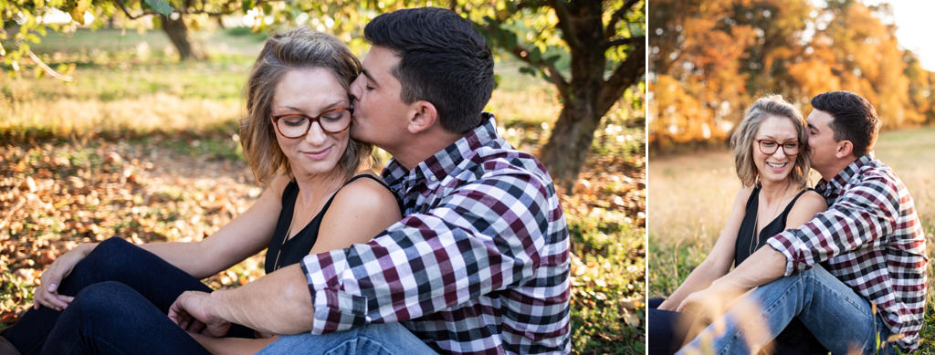 A cute couple sitting in a field. This is for the articles called love songs about growing older together