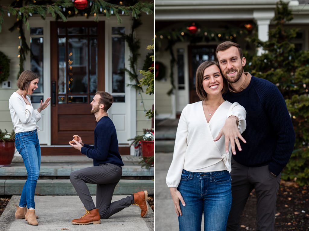 A man proposing to a woman. This is for the article called how to buy an engagement ring without knowing her size.
