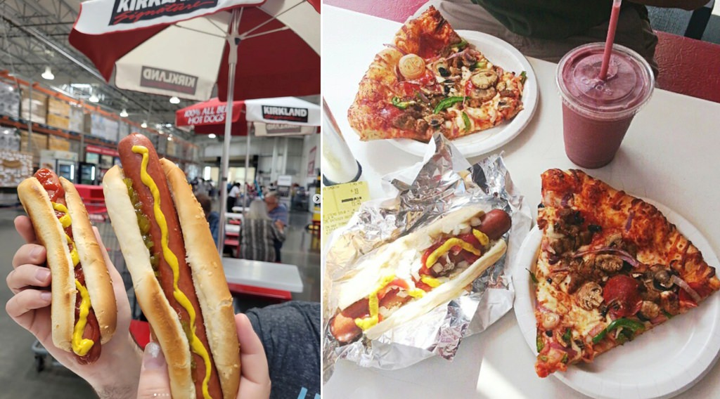 Costco hot dogs and pizza