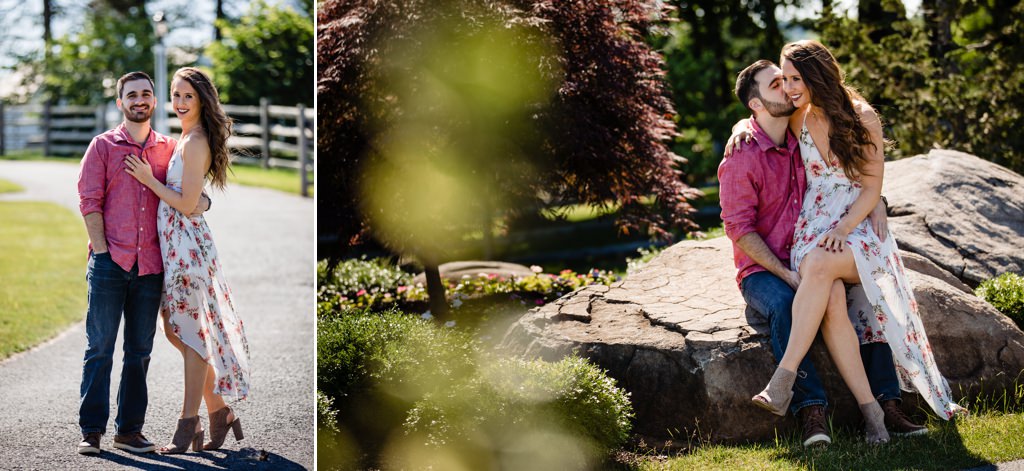 A couple have a photo shoot together while they are on their date.