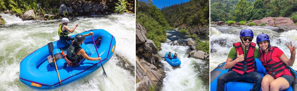 A couple whitewater rafting together