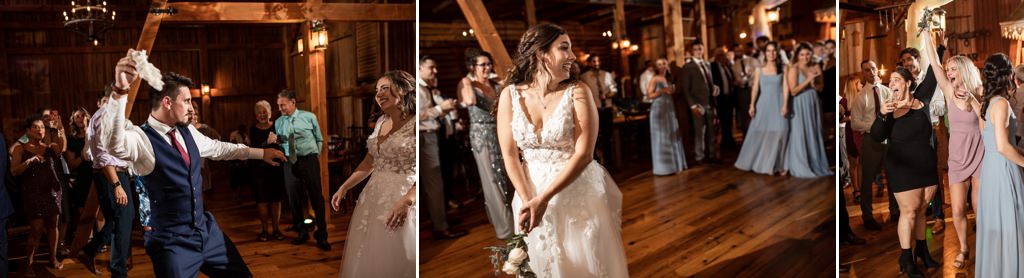 A bride tossing the bouquet