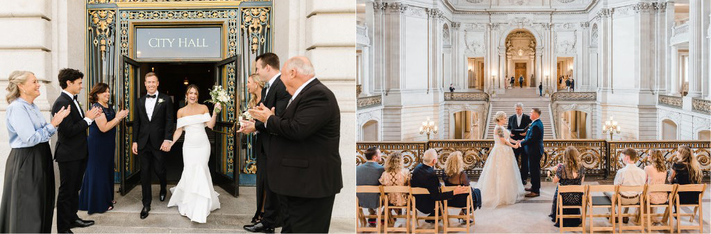 A civil wedding ceremony taking place at City Hall