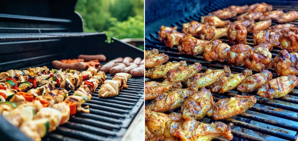 Chicken being barbecued for a wedding reception.