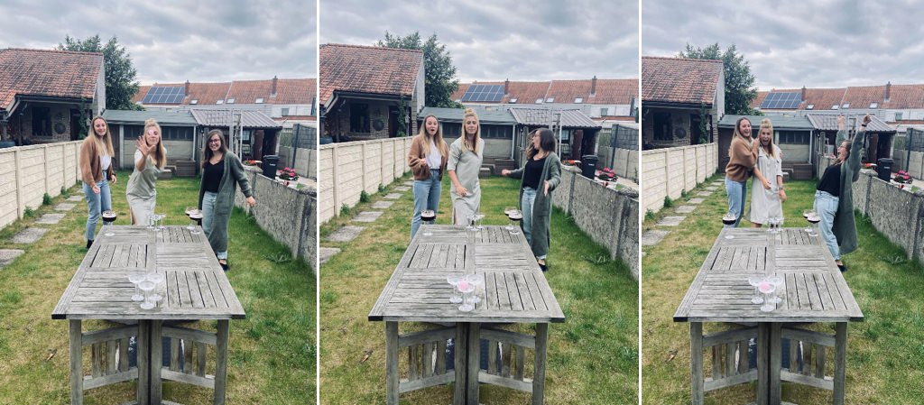 Girls playing a game called Prosecco Pong at a bachelorette party