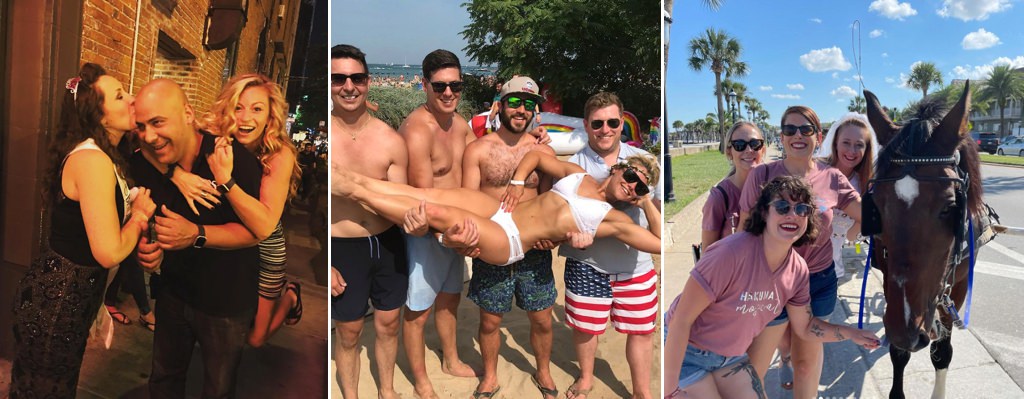 A bachelorette scavenger hunt photo collage