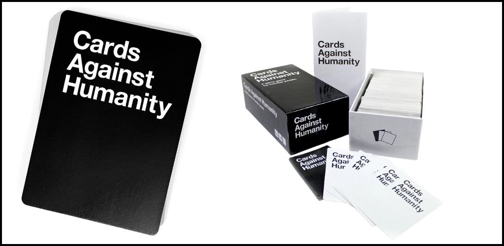 A Cards Against Humanity Card Game set laid out on table