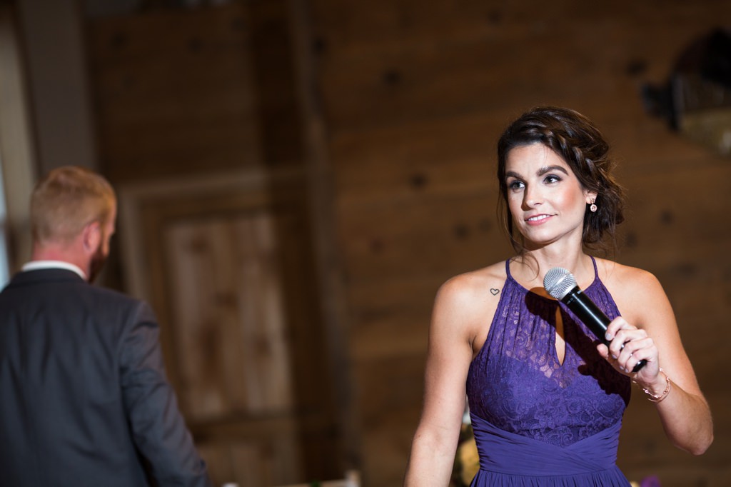 A Matron of Honor giving her speech