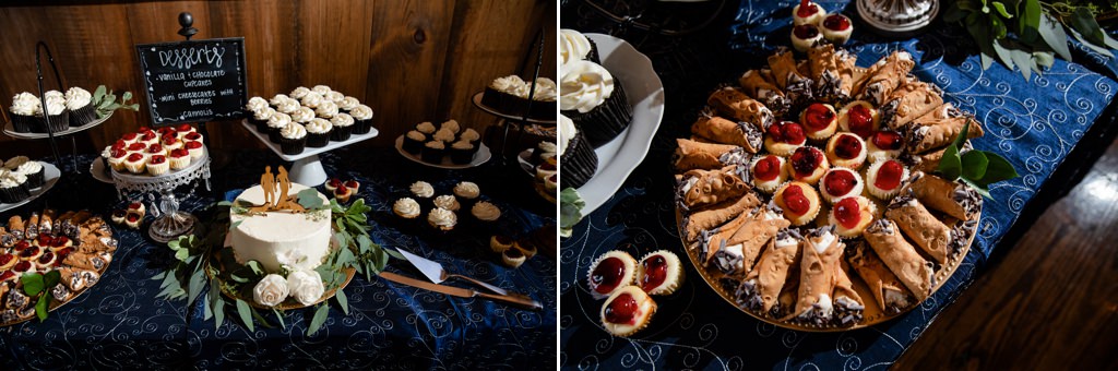 A beautiful wedding dessert table display featuring a variety of sweet treats