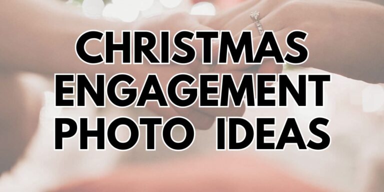 The cover photo for the blog post called Christmas engagement photos. This is just a photo of text with the title.