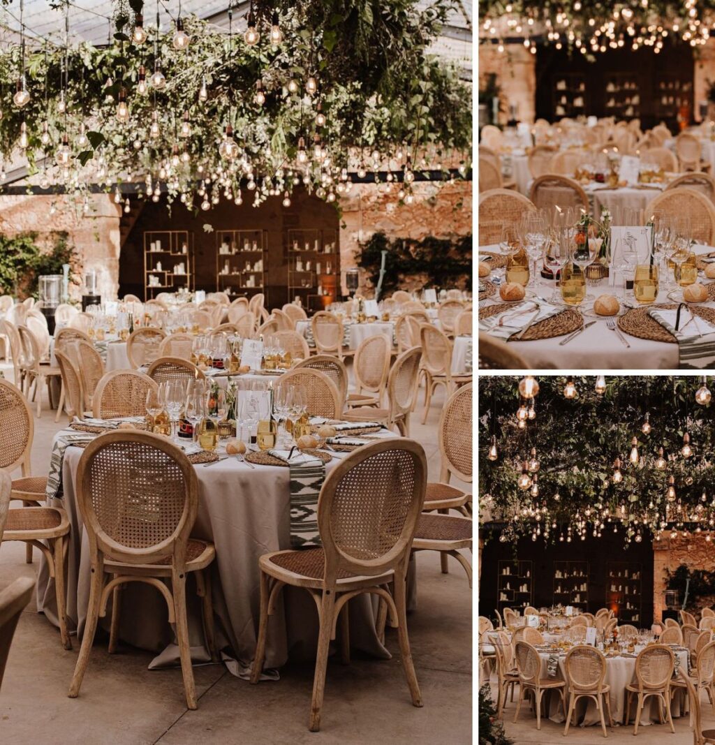 Beautiful winter wedding reception decor