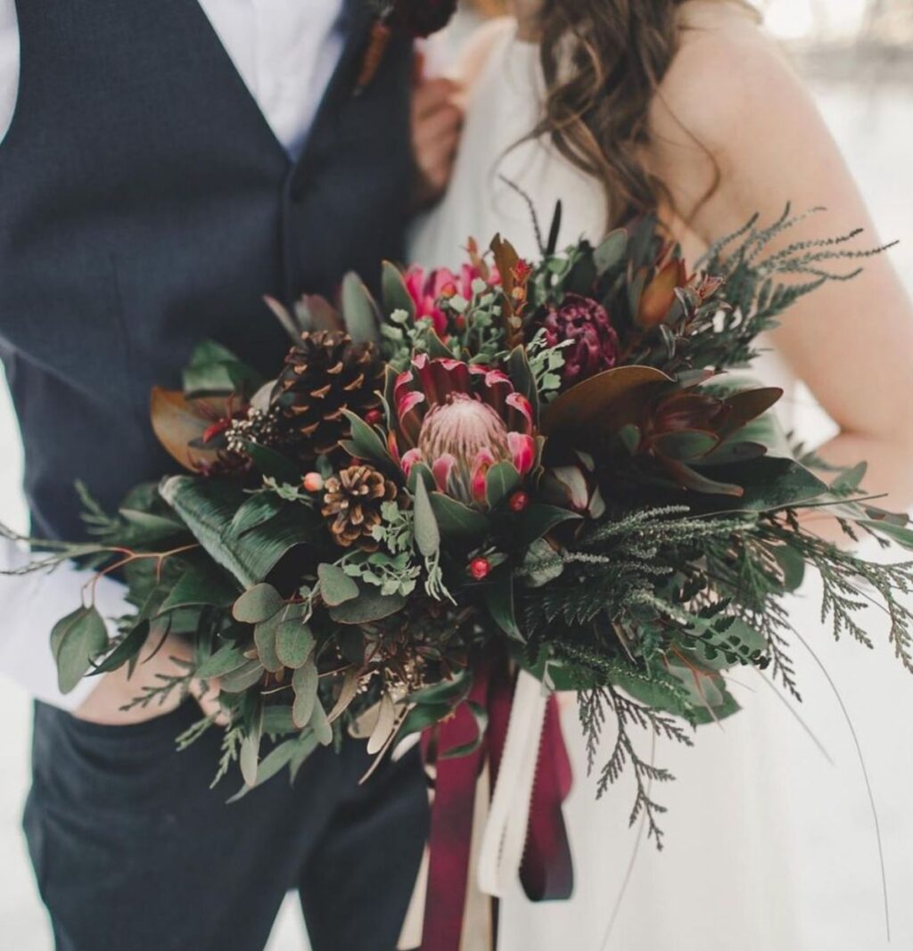 A beautiful bridal bouquet for a winter wedding