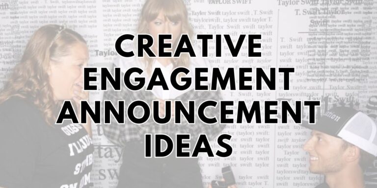 This is the cover photo for the blog post called creative engagement announcement ideas. It is a faded photo with the title text
