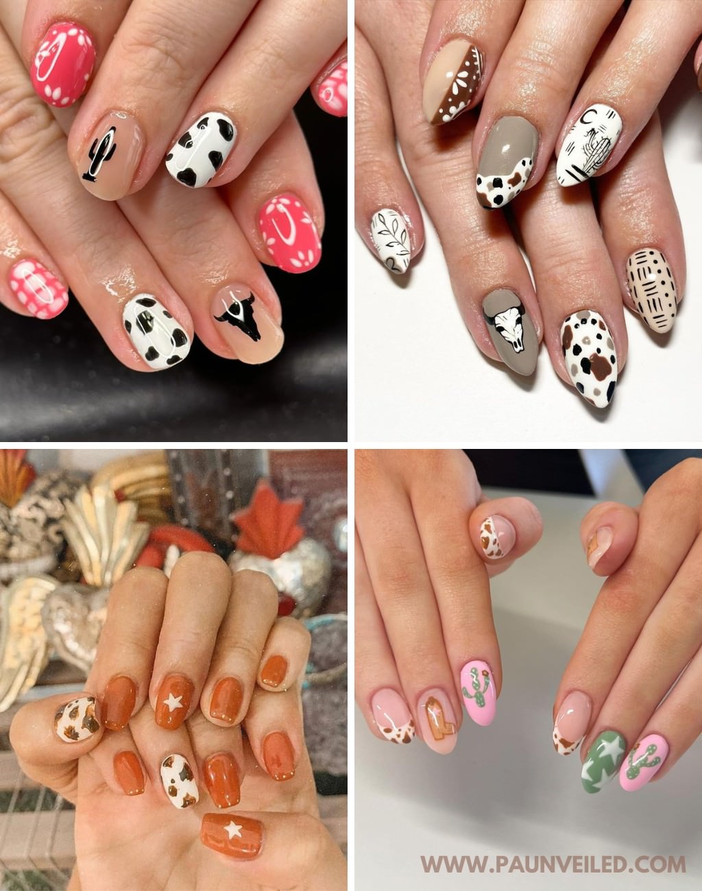 4 different styles of wedding nails for a rustic wedding