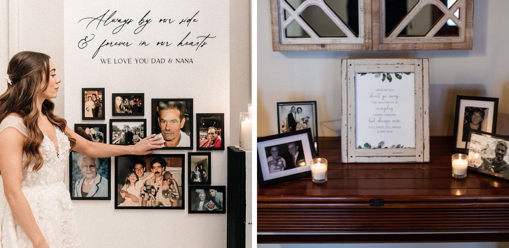 A wedding memory table setup