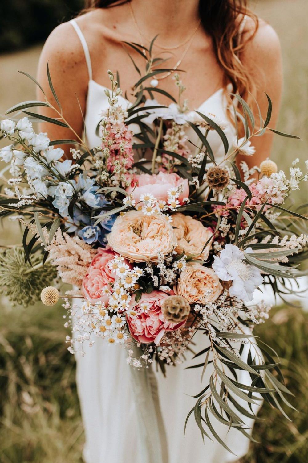 A gorgeous wildflower inspired wedding bouquet
