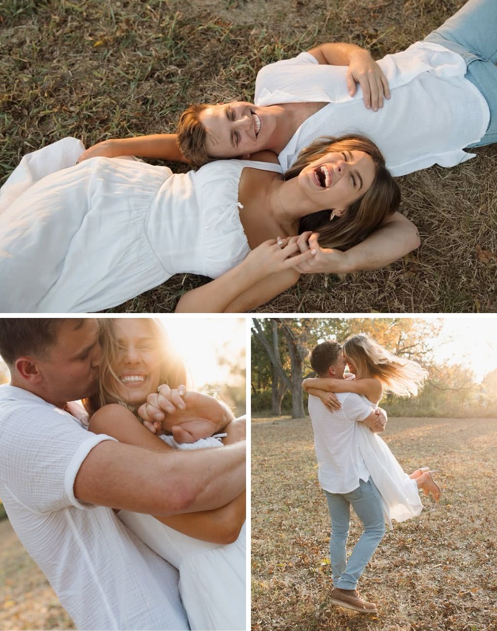 playful poses for this outdoor engagement photo session