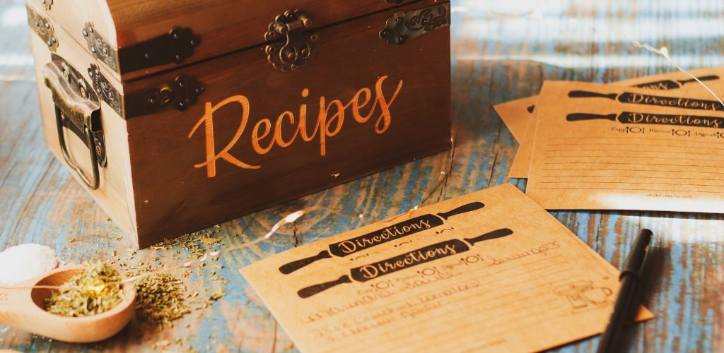 A recipe box with old family recipe cards