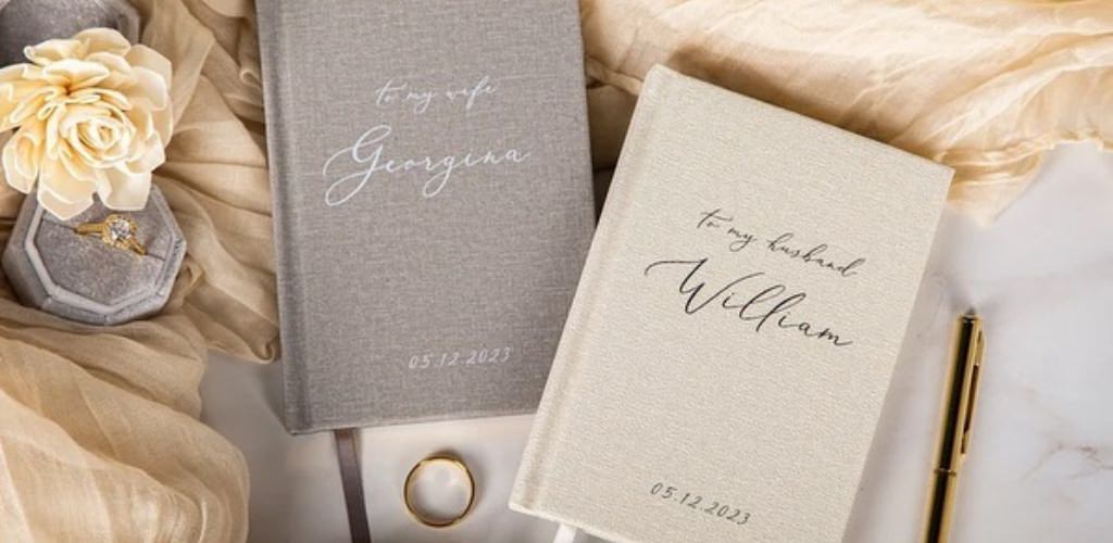 Personalized wedding vow books for the wedding ceremony