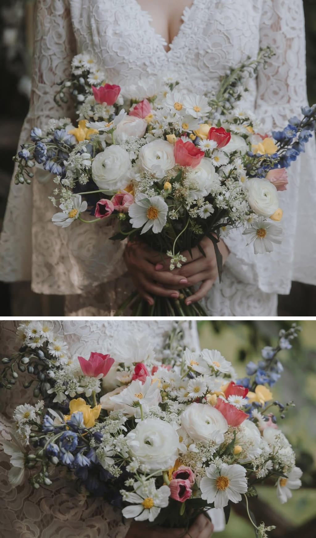A pretty bridal bouquet with lots of colors