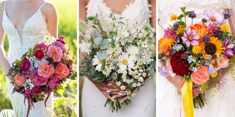 3 different summer wedding bouquets