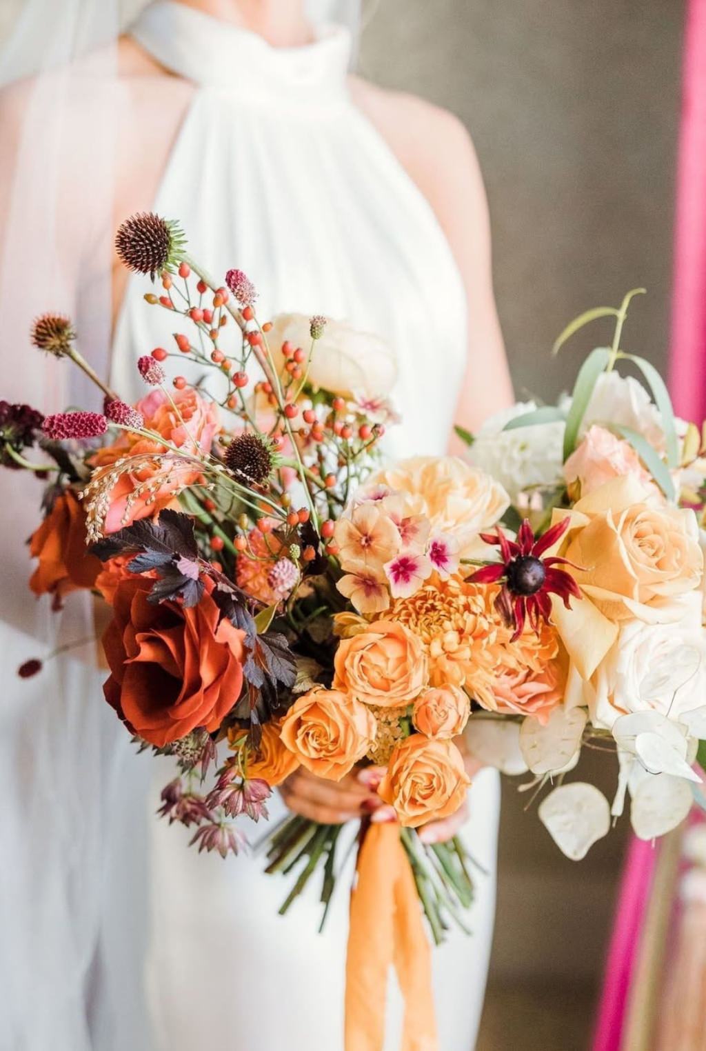 A beautiful and unique fall wedding bouquet