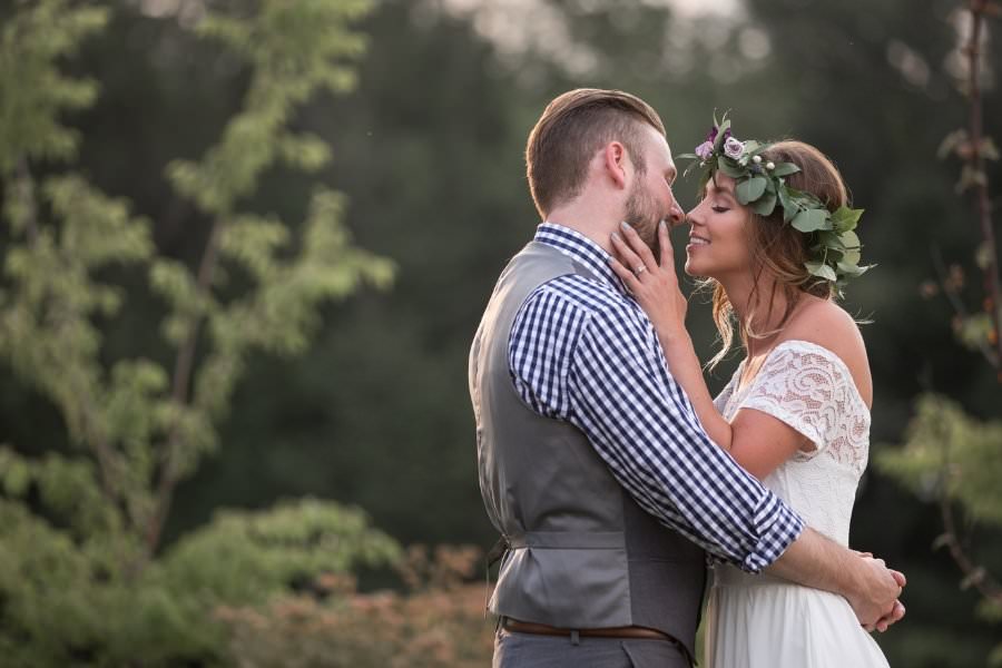 A couple kissing